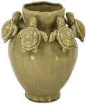 WV Vase Schildkröten taupe Steingut 25x25x29cm