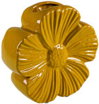 WV Vase Blumenform gelb Steingut 24,5x9x24,5cm