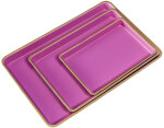 WV 3-teiliges Tablett-Set Pink mit goldener Umrandung