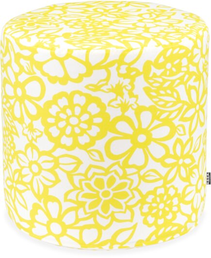 H.O.C.K. Paloma Outdoor Hocker Pouf rund ø45x45cm floral gelb