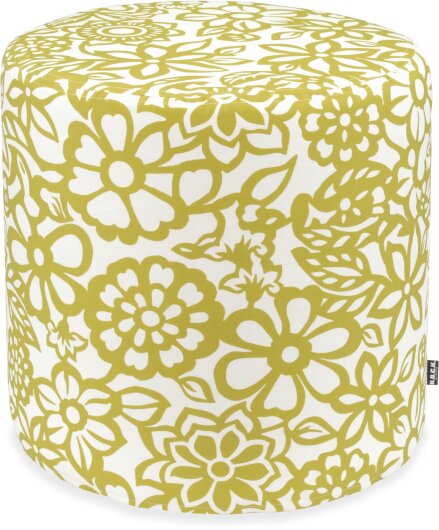 H.O.C.K. Paloma Outdoor Hocker Pouf rund ø45x45cm floral grün