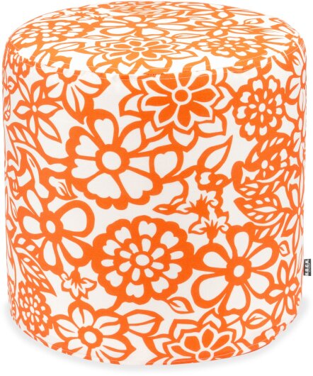 H.O.C.K. Paloma Outdoor Hocker Pouf rund ø45x45cm floral orange