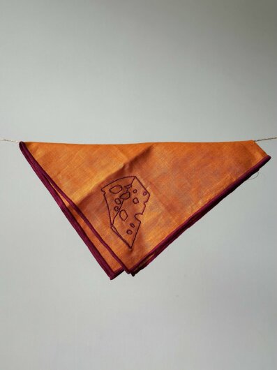 Maegen Servietten aus Leinen bestickt "Käse" 2er Pack