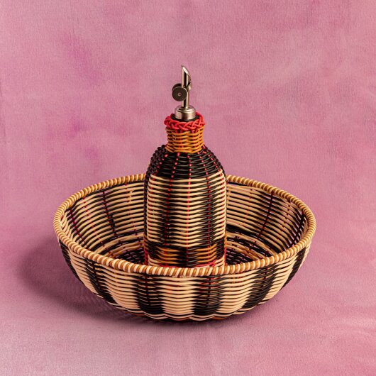 Maegen Geflochtene Schale - Obstkorb | black / cream