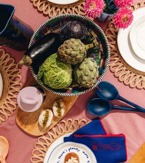 Maegen Geflochtene Schale - Obstkorb | black / cream