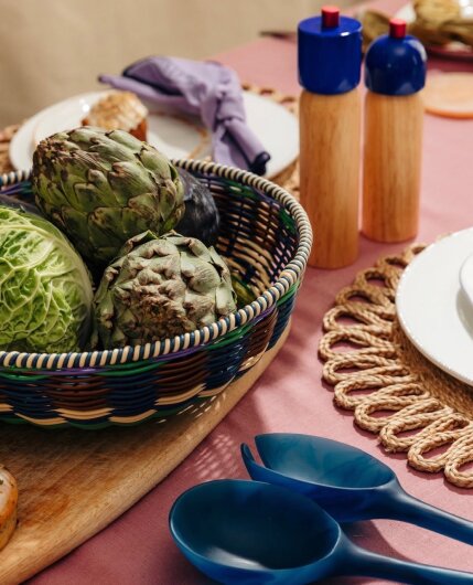 Maegen Geflochtene Schale - Obstkorb | black / cream