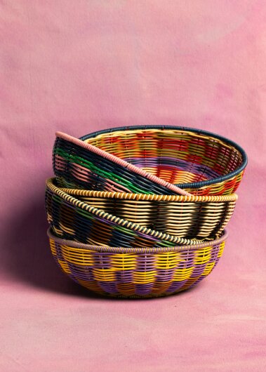 Maegen Geflochtene Schale - Obstkorb | yelllow / lila