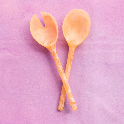 Maegen Salatbesteck Marmoroptik | peach coral