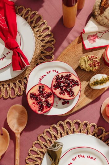 Maegen Salatbesteck Marmoroptik | peach coral