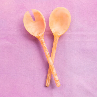 Maegen Salatbesteck Marmoroptik | peach coral