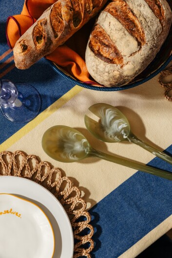 Maegen Salatbesteck Marmoroptik | olive green