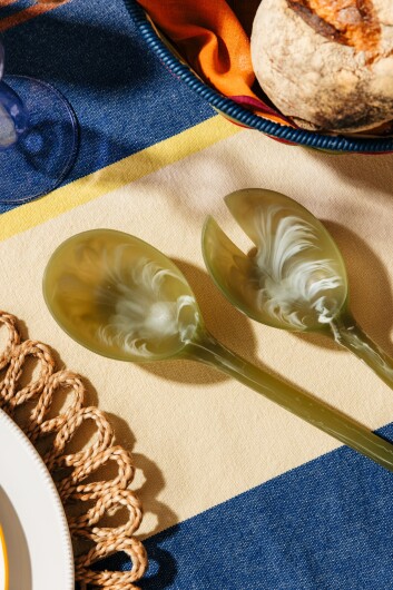 Maegen Salatbesteck Marmoroptik | olive green