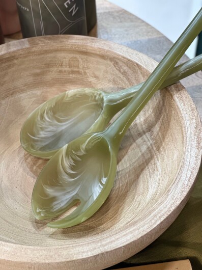 Maegen Salatbesteck Marmoroptik | olive green