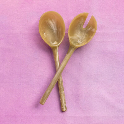 Maegen Salatbesteck Marmoroptik | olive green