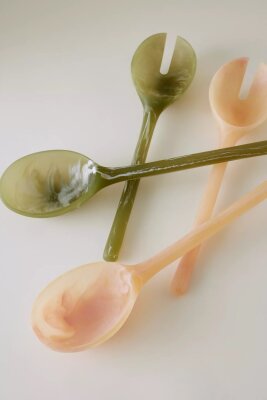 Maegen Salatbesteck Marmoroptik | olive green