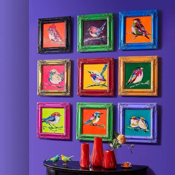 WV Gemälde Bild BIRDY Acryl auf Leinwand 30x30cm | verschiedene Farben