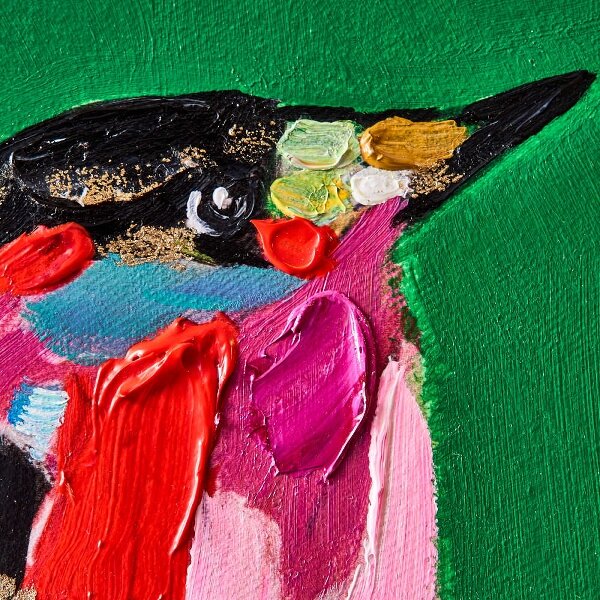 WV Gemälde Bild BIRDY Acryl auf Leinwand 30x30cm | verschiedene Farben
