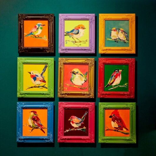 WV Gemälde Bild BIRDY Acryl auf Leinwand 30x30cm | verschiedene Farben