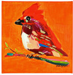 WV Gemälde Bild BIRDY Acryl auf Leinwand 30x30cm |...
