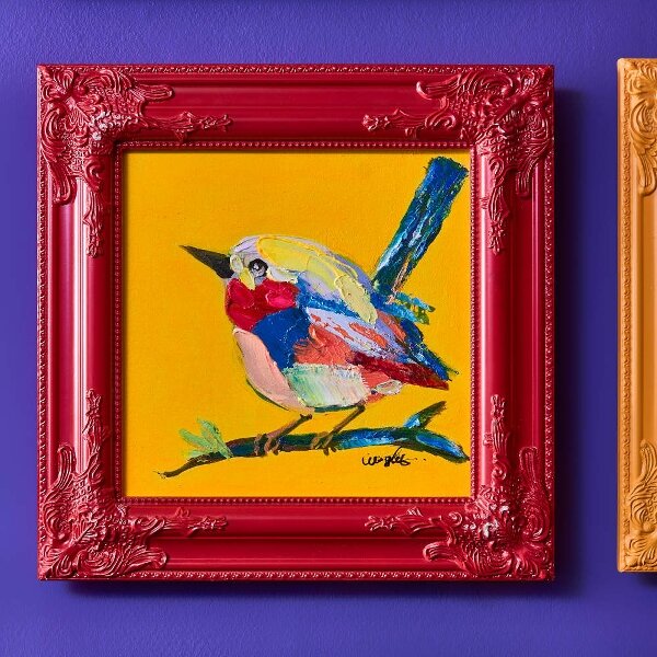 WV Gemälde Bild BIRDY Acryl auf Leinwand | verschiedene Farben gelb