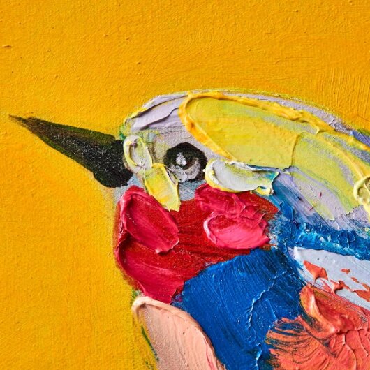 WV Gemälde Bild BIRDY Acryl auf Leinwand | verschiedene Farben gelb