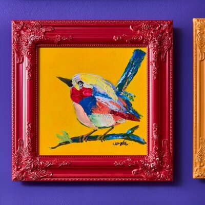 WV Gemälde Bild BIRDY Acryl auf Leinwand | verschiedene Farben gelb