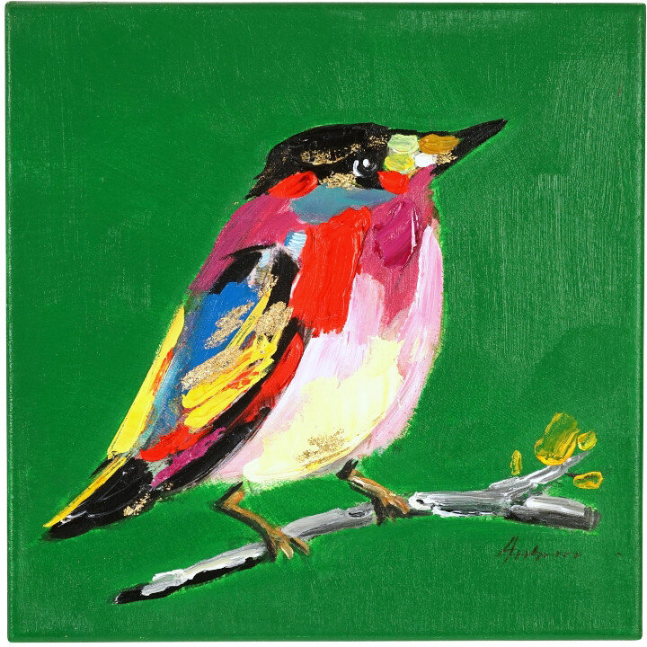 WV Gemälde Bild BIRDY Acryl auf Leinwand | verschiedene Farben grün