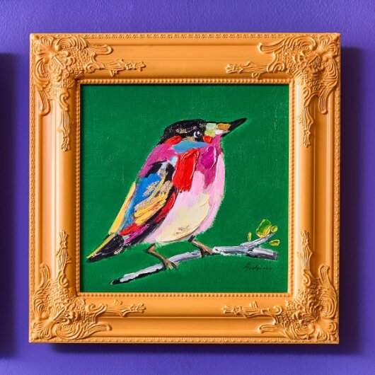 WV Gemälde Bild BIRDY Acryl auf Leinwand | verschiedene Farben grün