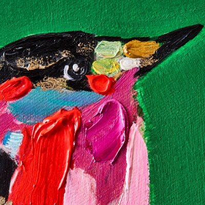 WV Gemälde Bild BIRDY Acryl auf Leinwand | verschiedene Farben grün