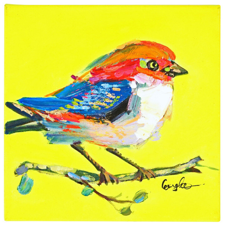 WV Gemälde Bild BIRDY Acryl auf Leinwand | verschiedene Farben neon gelb