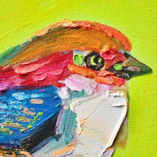 WV Gemälde Bild BIRDY Acryl auf Leinwand | verschiedene Farben neon gelb