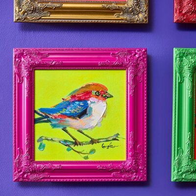 WV Gemälde Bild BIRDY Acryl auf Leinwand | verschiedene Farben neon gelb