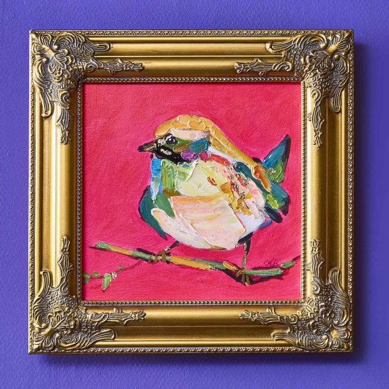 WV Gemälde Bild BIRDY Acryl auf Leinwand | verschiedene Farben neon pink