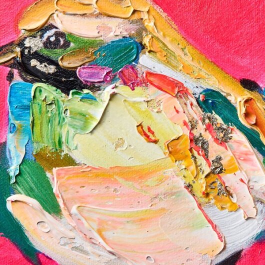 WV Gemälde Bild BIRDY Acryl auf Leinwand | verschiedene Farben neon pink