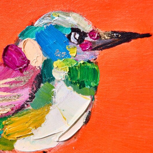 WV Gemälde Bild BIRDY Acryl auf Leinwand | verschiedene Farben neon rot