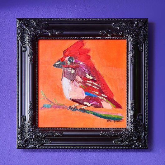 WV Gemälde Bild BIRDY Acryl auf Leinwand | verschiedene Farben orange/rot