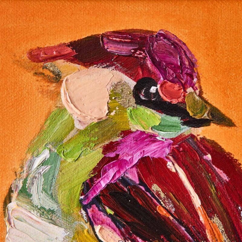 WV Gemälde Bild BIRDY Acryl auf Leinwand | verschiedene Farben orange