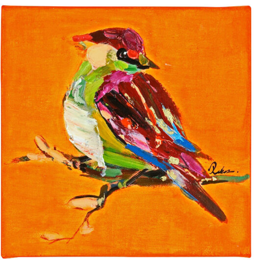 WV Gemälde Bild BIRDY Acryl auf Leinwand | verschiedene Farben orange