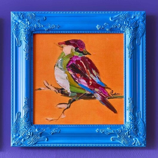 WV Gemälde Bild BIRDY Acryl auf Leinwand | verschiedene Farben orange
