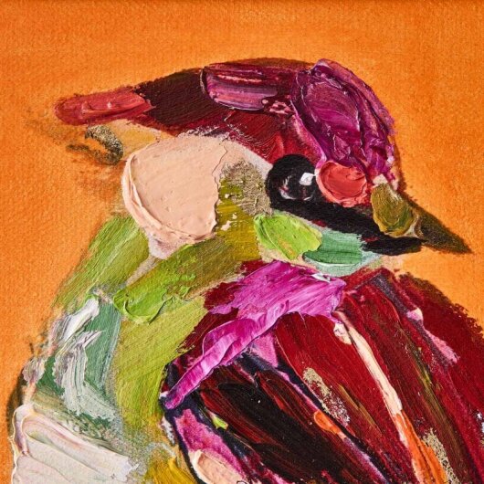WV Gemälde Bild BIRDY Acryl auf Leinwand | verschiedene Farben orange
