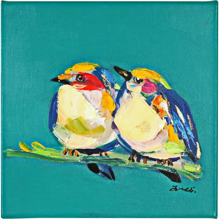WV Gemälde Bild BIRDY Acryl auf Leinwand | verschiedene Farben türkis