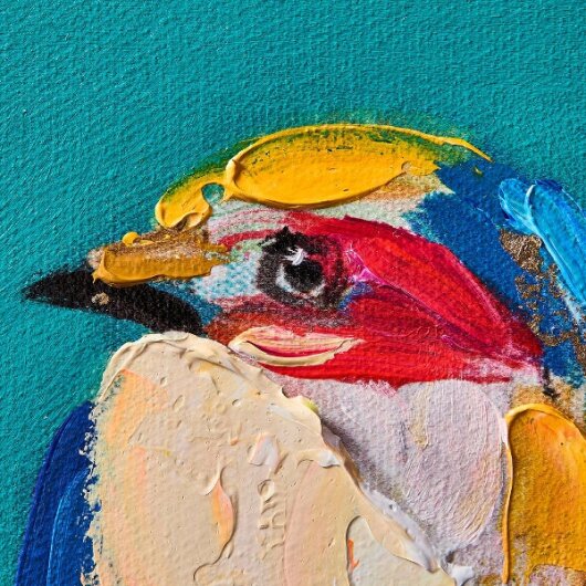 WV Gemälde Bild BIRDY Acryl auf Leinwand | verschiedene Farben türkis