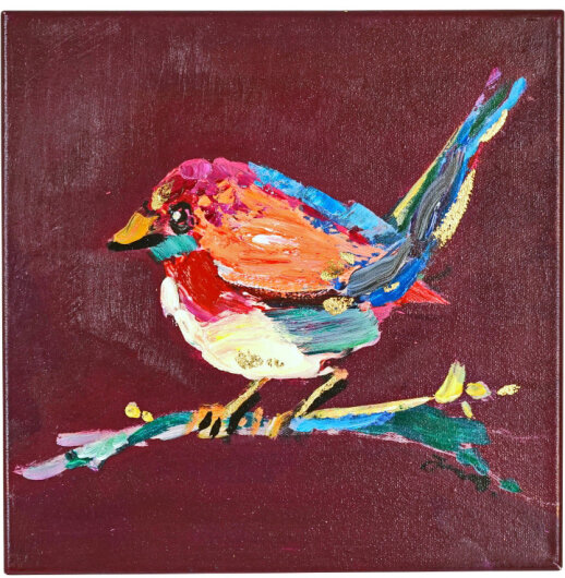 WV Gemälde Bild BIRDY Acryl auf Leinwand | verschiedene Farben violett