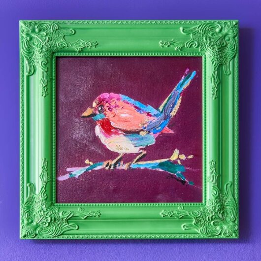 WV Gemälde Bild BIRDY Acryl auf Leinwand | verschiedene Farben violett