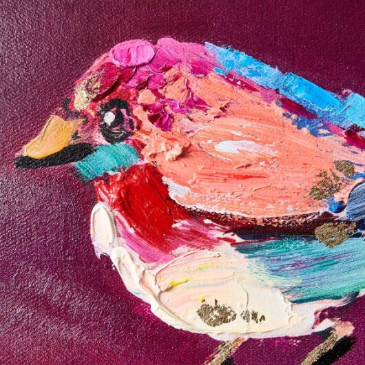WV Gemälde Bild BIRDY Acryl auf Leinwand | verschiedene Farben violett