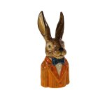 WV Hasenbüste mit Fliege klein Osterdeko | orange blau