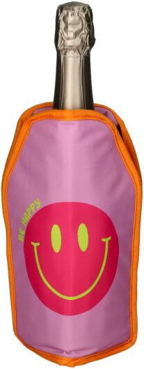 GIFTY Kühlmanschette Weinkühler, Smiley | rosa