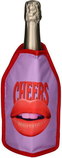 GIFTY Kühlmanschette Weinkühler, Cheers, rote Lippen | lila