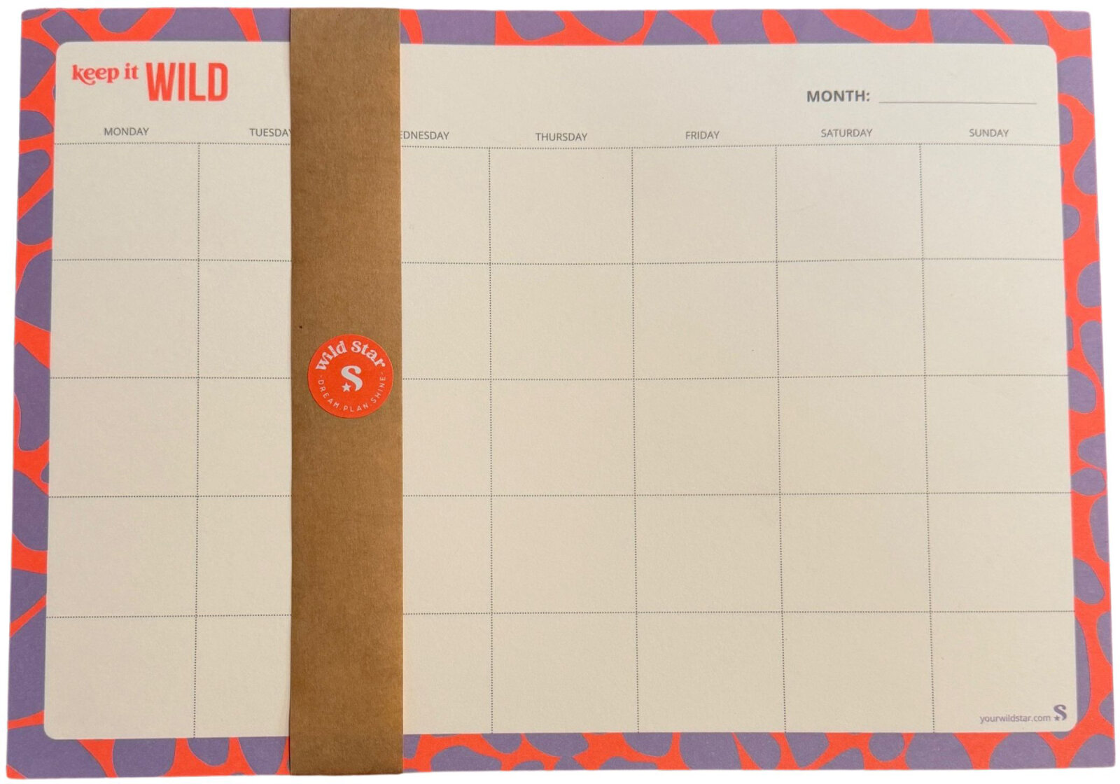 Wild Star Monatsplaner | Giraffendesign lila orange