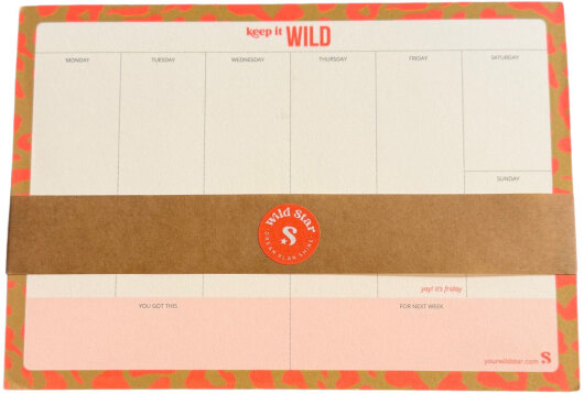 Wild Star Wochenplaner | Leopardendesign cognac orange